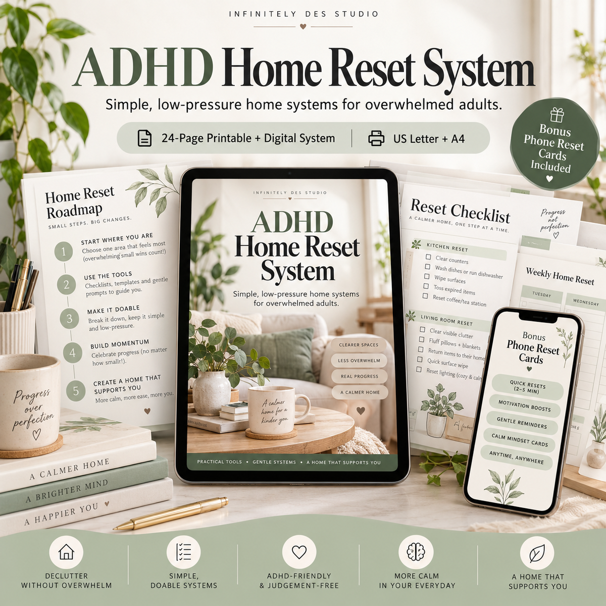 ADHD Home Reset System digital printable product cover