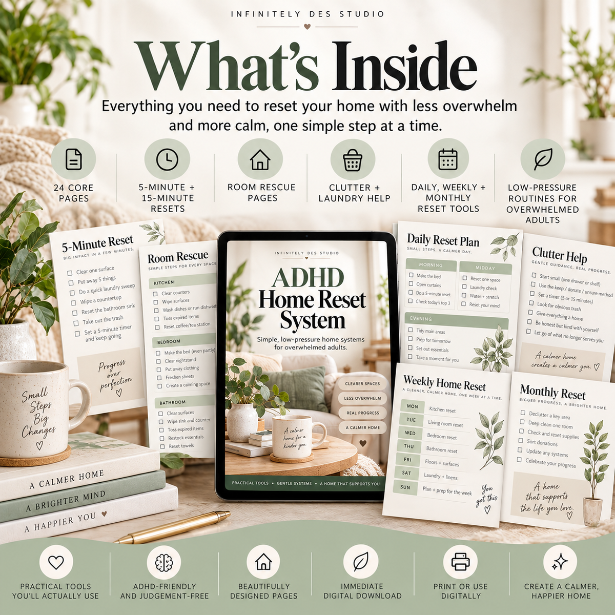 ADHD Home Reset System what's inside mockup