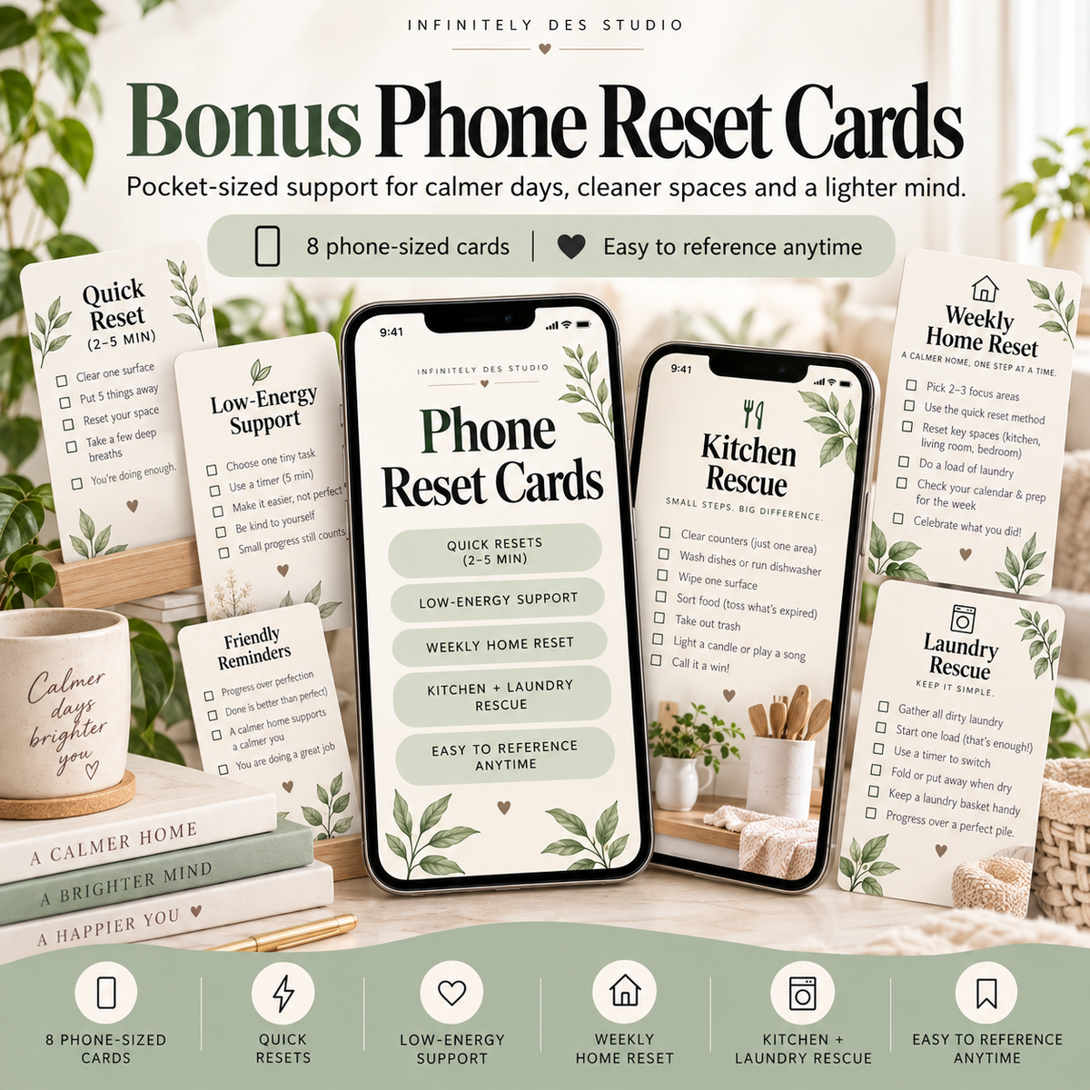 ADHD Home Reset System bonus phone reset cards mockup