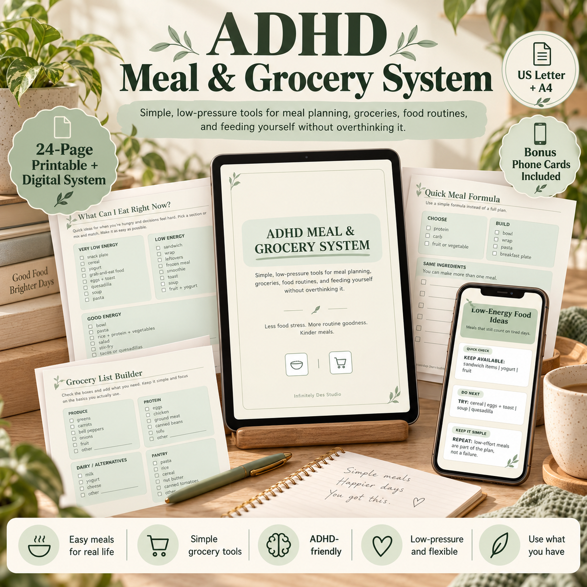 ADHD Meal & Grocery System digital printable product cover