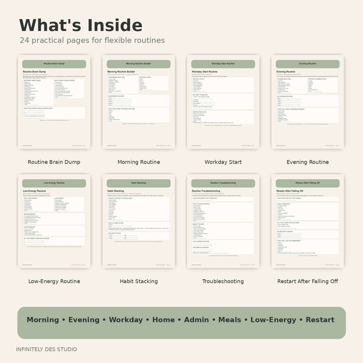 ADHD Routine Builder what's inside mockup