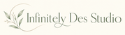 Infinitely Des Studio sage and cream botanical logo